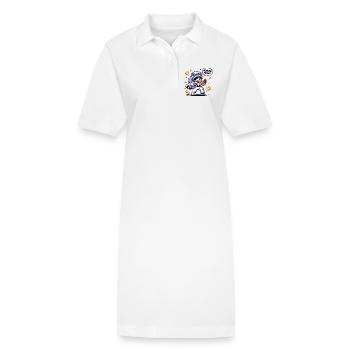 Kosmischer Waschbär-Pizza - Stanley/Stella Frauen Bio-Polokleid PAIGER - Weiß - Vorne