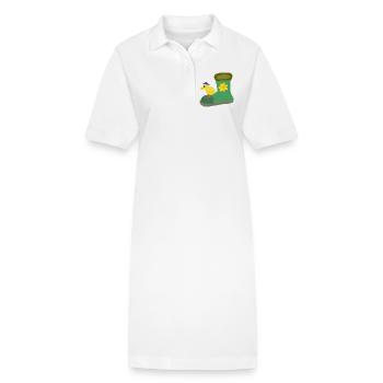Poussin au botte verte avec fleur - Robe polo bio PAIGER Stanley/Stella Femme - blanc - Devant
