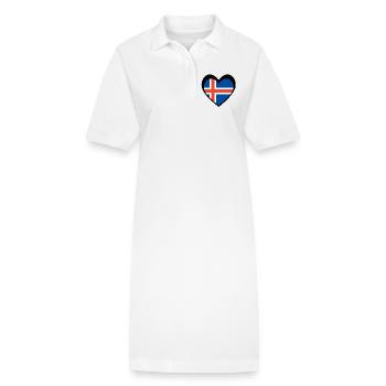 Ísland Svart Hjarta – Ást til Íslands - Stanley/Stella PAIGER Organic Women’s Polo Dress - white - Front