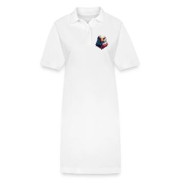 Aigle majestueux regard perçant - Robe polo bio PAIGER Stanley/Stella Femme - blanc - Devant
