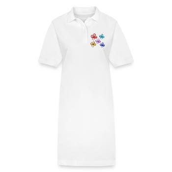 Blumen - Stanley/Stella Frauen Bio-Polokleid PAIGER - Weiß - Vorne