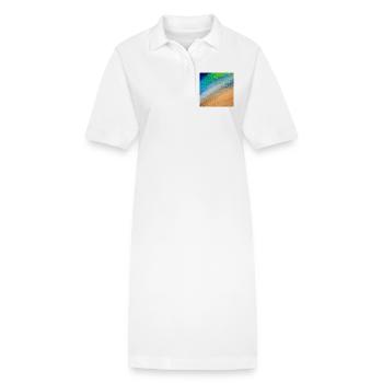 Flux de couleur et lignes dorées - Robe polo bio PAIGER Stanley/Stella Femme - blanc - Devant