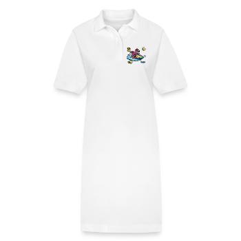 Aqua-ski flamant Rose Tropical - Robe polo bio PAIGER Stanley/Stella Femme - blanc - Devant