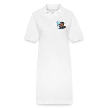 Beaver Klempner repariert einen Wasserhahn Spritzen - Stanley/Stella Frauen Bio-Polokleid PAIGER - Weiß - Vorne