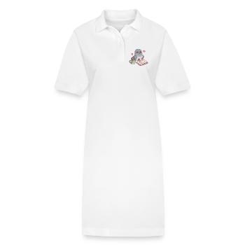 Le mignon pigeon assis adore lire - Robe polo bio PAIGER Stanley/Stella Femme - blanc - Devant