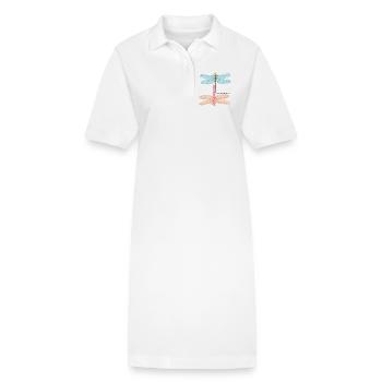Libellules et transformation par CD - Robe polo bio PAIGER Stanley/Stella Femme - blanc - Devant