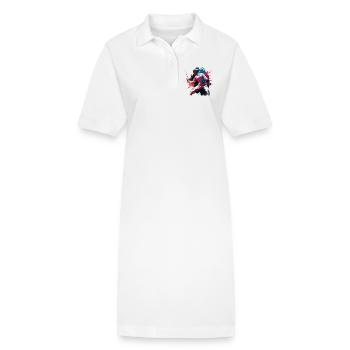 Farbexplosiver Fechter Graffiti - Stanley/Stella Frauen Bio-Polokleid PAIGER - Weiß - Vorne