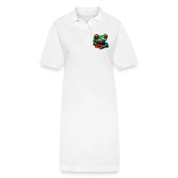 Red-eyed tree frog - Stanley/Stella PAIGER Organic Women’s Polo Dress - white - Front