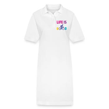 Cyclisme - La vie est belle - Robe polo bio PAIGER Stanley/Stella Femme - blanc - Devant