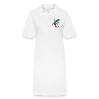 Gecko - Stanley/Stella Frauen Bio-Polokleid PAIGER - Weiß - Vorne