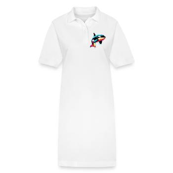 Schwertwal - Stanley/Stella Frauen Bio-Polokleid PAIGER - Weiß - Vorne
