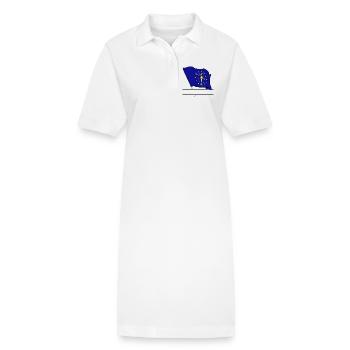 Flagge Indiana Textbanner - Stanley/Stella Frauen Bio-Polokleid PAIGER - Weiß - Vorne