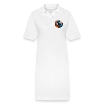 Harmonie élémentaire, yin et yang de la nature. - Robe polo bio PAIGER Stanley/Stella Femme - blanc - Devant