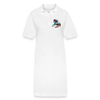 Pferd - Stanley/Stella Frauen Bio-Polokleid PAIGER - Weiß - Vorne