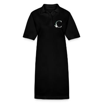 C Monogramme, Floral, Personnalisable - Robe polo bio PAIGER Stanley/Stella Femme - noir - Devant
