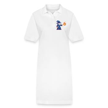 Pixel Wizard und Feuer - Stanley/Stella Frauen Bio-Polokleid PAIGER - Weiß - Vorne