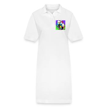 Elefant mit Wolke und Wolken - Stanley/Stella Frauen Bio-Polokleid PAIGER - Weiß - Vorne