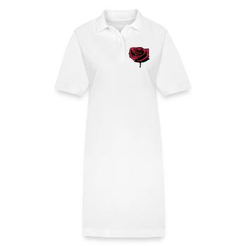 Rose rouge - Robe polo bio PAIGER Stanley/Stella Femme - blanc - Devant
