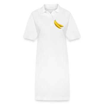 Zwillingsbananen Vektor Gelb - Stanley/Stella Frauen Bio-Polokleid PAIGER - Weiß - Vorne