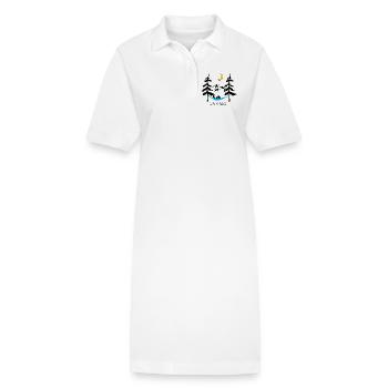 Conception ludique de lune souriante nocturne - Robe polo bio PAIGER Stanley/Stella Femme - blanc - Devant