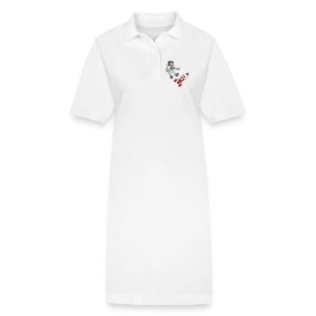 "Der Astronaut und sein Raumschiff“ - Stanley/Stella Frauen Bio-Polokleid PAIGER - Weiß - Vorne