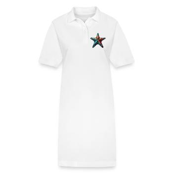 Étoile de mer - Robe polo bio PAIGER Stanley/Stella Femme - blanc - Devant