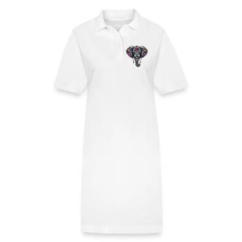 Éléphant - Robe polo bio PAIGER Stanley/Stella Femme - blanc - Devant