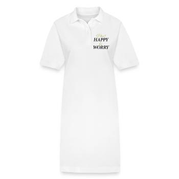 Ne soyez pas heureux, soyez inquiet - Robe polo bio PAIGER Stanley/Stella Femme - blanc - Devant