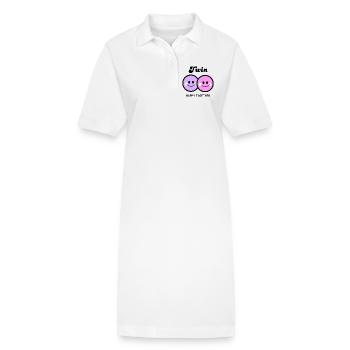 Cheerful twins faces "Twin" Together girl - Stanley/Stella PAIGER Organic Women’s Polo Dress - white - Front