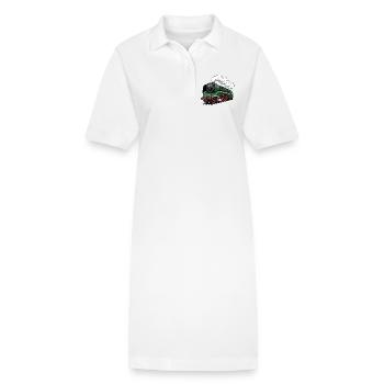 Grüne Dampflok 18 201 Retro - Stanley/Stella Frauen Bio-Polokleid PAIGER - Weiß - Vorne
