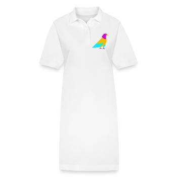Aigle abstrait coloré - Robe polo bio PAIGER Stanley/Stella Femme - blanc - Devant