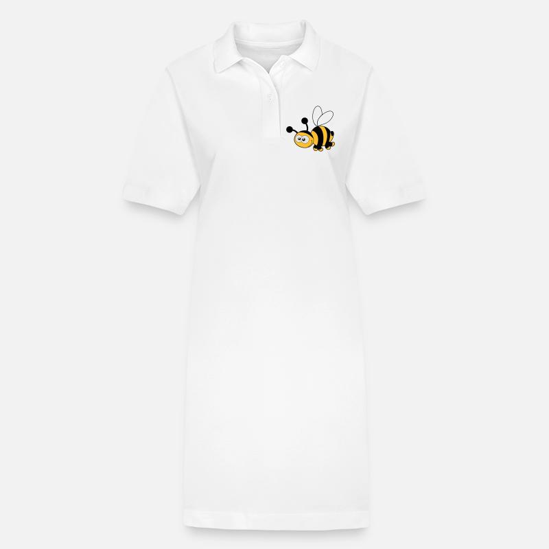 Bee - Bee - Miel - Robe polo bio PAIGER Stanley/Stella Femme - blanc