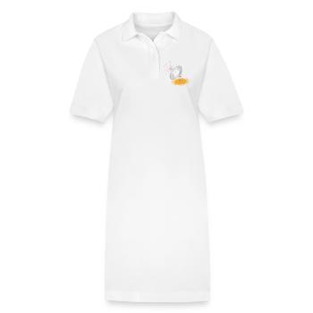 L’antenne parabolique, élément de conception - Robe polo bio PAIGER Stanley/Stella Femme - blanc - Devant