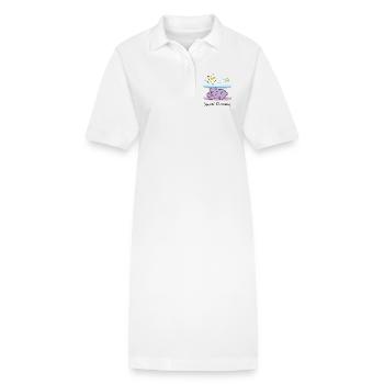 Ours en peluche mignon - Robe polo bio PAIGER Stanley/Stella Femme - blanc - Devant
