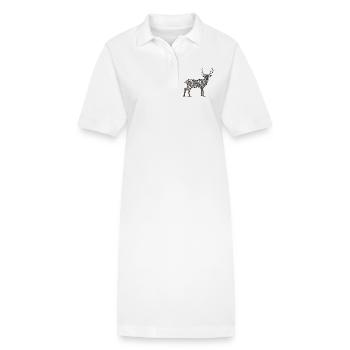Cerf en Branches d'arbres - Robe polo bio PAIGER Stanley/Stella Femme - blanc - Devant
