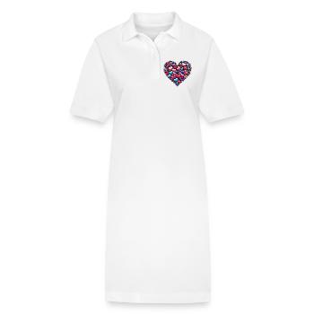 Coeur coloré - Robe polo bio PAIGER Stanley/Stella Femme - blanc - Devant