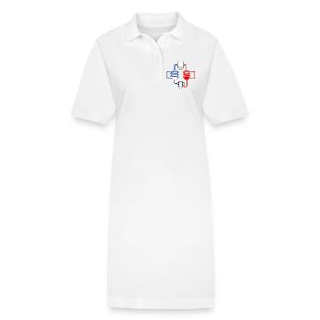 Pompe à chaleur rouge bleu - Robe polo bio PAIGER Stanley/Stella Femme - blanc - Devant