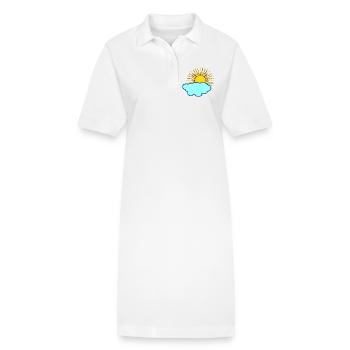 Sonne hinter Wolke - Stanley/Stella Frauen Bio-Polokleid PAIGER - Weiß - Vorne