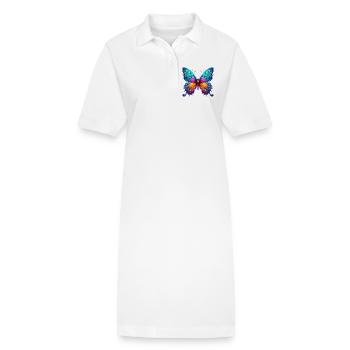 Van Gogh butterfly - Stanley/Stella PAIGER Organic Women’s Polo Dress - white - Front