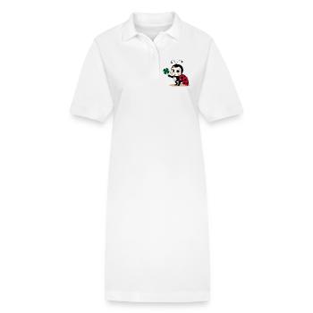 Ladybug trèfle Porte-bonheur Symbole porte-bonheur - Robe polo bio PAIGER Stanley/Stella Femme - blanc - Devant