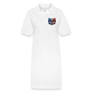 Art de crânes hardcore français - Robe polo bio PAIGER Stanley/Stella Femme - blanc - Devant