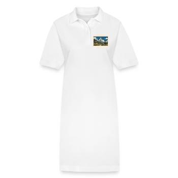 Schweiz Zermatt Vintage Reisemarke - Stanley/Stella Frauen Bio-Polokleid PAIGER - Weiß - Vorne