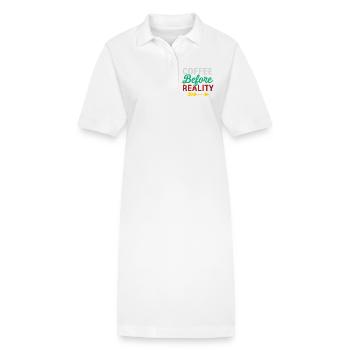 Le café avant la réalité - Robe polo bio PAIGER Stanley/Stella Femme - blanc - Devant