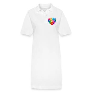 Coeur coloré - Robe polo bio PAIGER Stanley/Stella Femme - blanc - Devant
