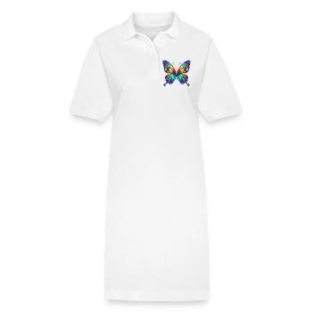 Butterfly - Stanley/Stella PAIGER Organic Women’s Polo Dress - white - Front