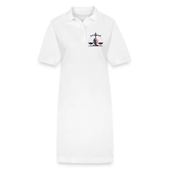 Justice Scales Illustration - Stanley/Stella PAIGER Organic Women’s Polo Dress - white - Front