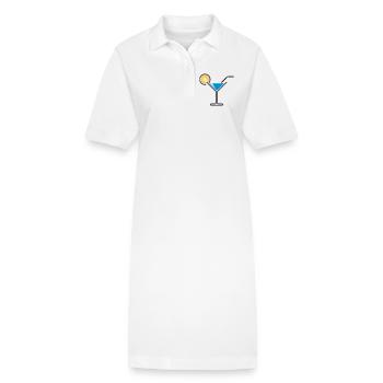 Cocktail / Cocktailglas / Martini + (Hellblau) - Stanley/Stella Frauen Bio-Polokleid PAIGER - Weiß - Vorne