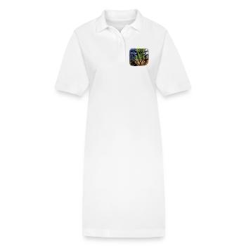 Œil de chat dans un jeu de couleurs - Robe polo bio PAIGER Stanley/Stella Femme - blanc - Devant
