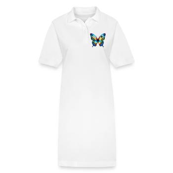 Butterfly - Stanley/Stella PAIGER Organic Women’s Polo Dress - white - Front