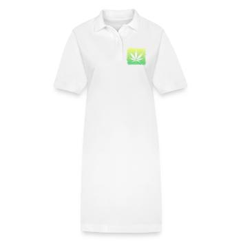 Mauvaise herbe feuille de cannabis - Robe polo bio PAIGER Stanley/Stella Femme - blanc - Devant